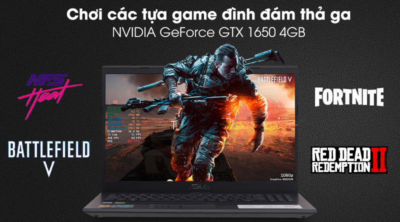 Laptop Asus VivoBook Gaming F571GT i7 9750H/8GB/512GB/120Hz/4GB GTX1650/Win10 (AL858T)