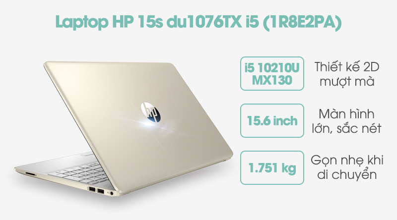 HP 15s du1076TX i5 10210U (1R8E2PA) - Chính hãng, trả góp