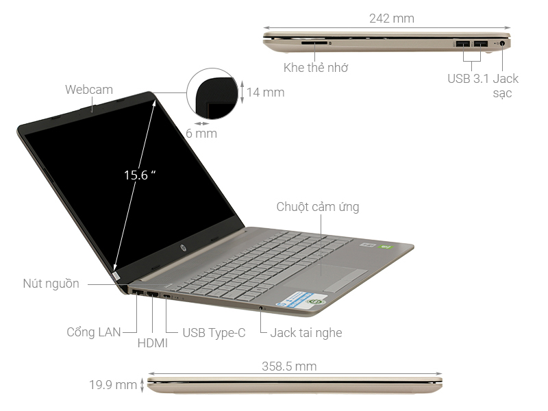 HP 15s du1077TX i7 10510U/8GB/512GB/2GB MX130/Win10 (1R8E3PA)