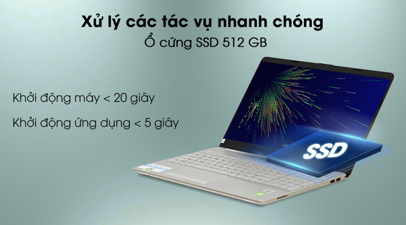 Laptop HP 15s du1077TX i7 10510U/8GB/512GB/2GB MX130/Win10 (1R8E3PA)