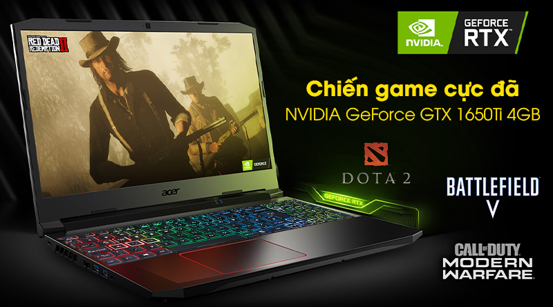Laptop Acer Nitro AN515 55 5923 i5 10300H/8GB/512GB/144Hz/4GB 1650Ti/Win10 (NH.Q7NSV.004)