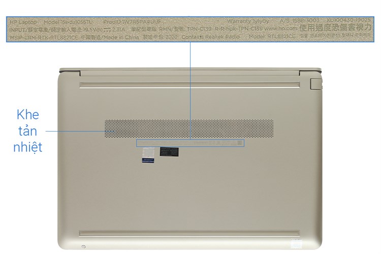 Laptop HP 15s du1056TU 6405U/4GB/512GB/Win10 (1W7R5PA) Màu Vàng