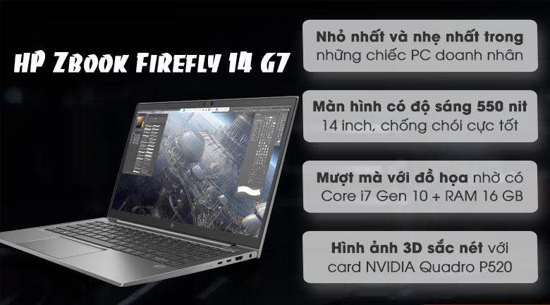 Laptop HP Zbook Firefly 14 G7 i7 10510U | Chính hãng, trả góp