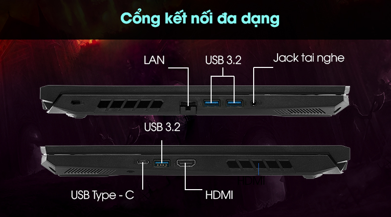Laptop Acer Nitro 5 AN515 55 70AX i7 10750H/8GB/512GB/4GB GTX1650Ti/Win10 (NH.Q7NSV.001)