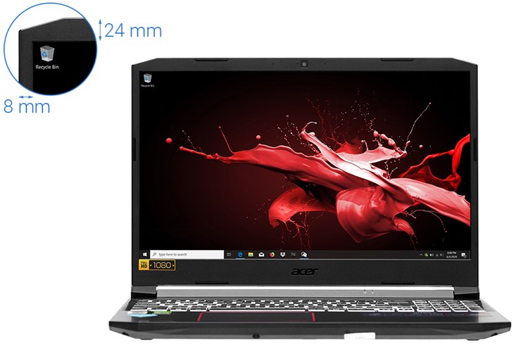 Laptop Acer Nitro 5 AN515 55 70AX i7 10750H/8GB/512GB/4GB GTX1650Ti/Win10 (NH.Q7NSV.001) Màu Đen
