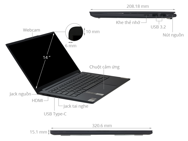 Lenovo Yoga Slim 7 14IIL05 i5 1035G4/8GB/512GB/Win10 (82A1007UVN)