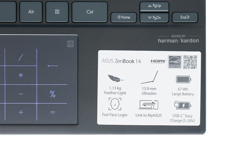 Laptop Asus ZenBook UX425JA i5 1035G1/8GB/512GB/Túi/Numpad/Win10 (BM076T) Màu Xám