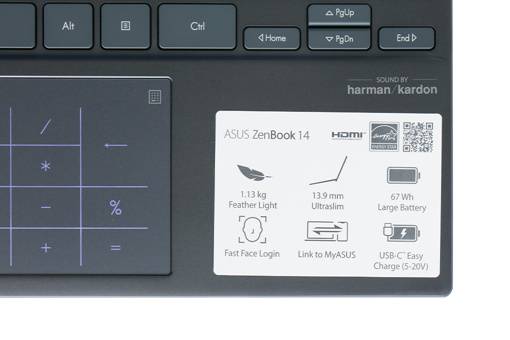 Laptop Asus ZenBook UX425JA i5 1035G1/8GB/512GB/Túi/Numpad/Win10 (BM076T) - 11
