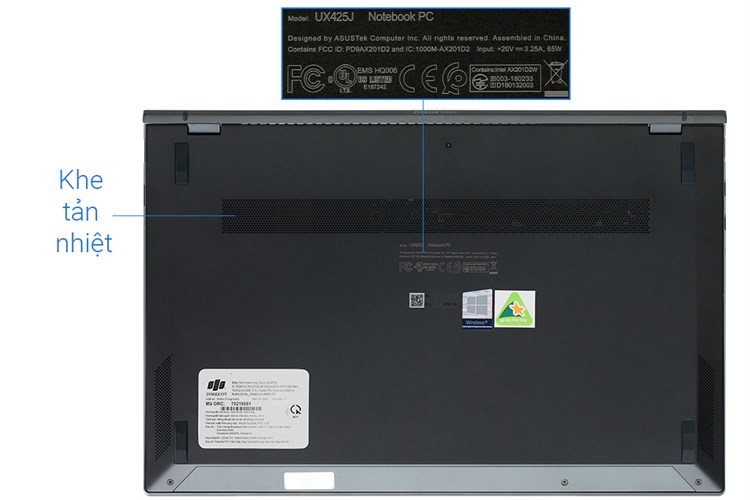 Laptop Asus ZenBook UX425JA i5 1035G1/8GB/512GB/Túi/Numpad/Win10 (BM076T) Màu Xám