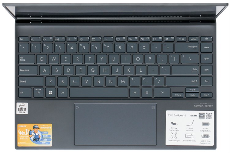 Laptop Asus ZenBook UX425JA i5 1035G1/8GB/512GB/Túi/Numpad/Win10 (BM076T) Màu Xám