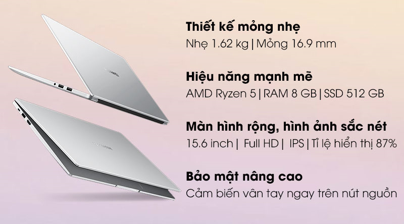 Laptop Huawei MateBook D 15 R5 3500U/8GB/512GB/Win10 (BohrK-WAQ9CR)