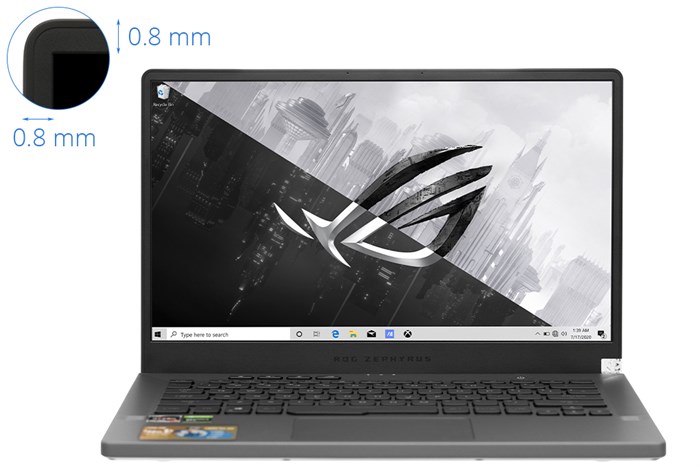 Laptop Asus Rog Zephyrus GA401II R7 4800HS/16GB/512GB/120Hz/4GB GTX1650Ti/Túi/AniMe Matrix/Win10 (HE154T) Màu Xám