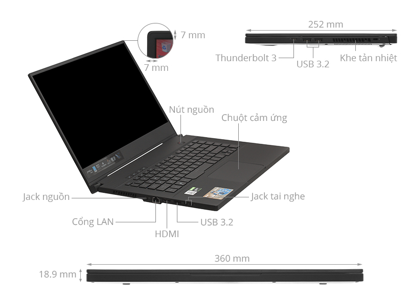 Asus Rog Zephyrus GU502LU i7 10750H/16GB/512GB/240Hz 3ms/6GB GTX1660Ti/Balo/Chuột/Win10 (AZ006T)