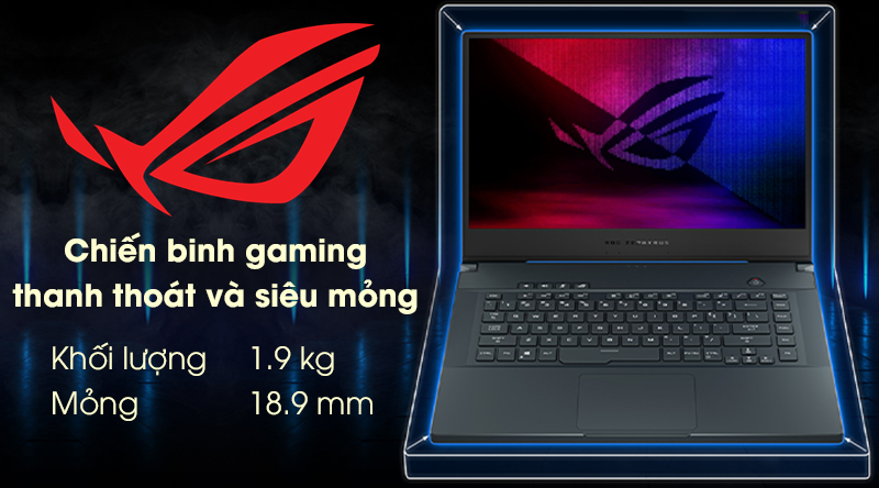 Laptop Asus Rog Zephyrus GU502LU i7 10750H/16GB/512GB/240Hz 3ms/6GB GTX1660Ti/Balo/Chuột/Win10 (AZ006T)