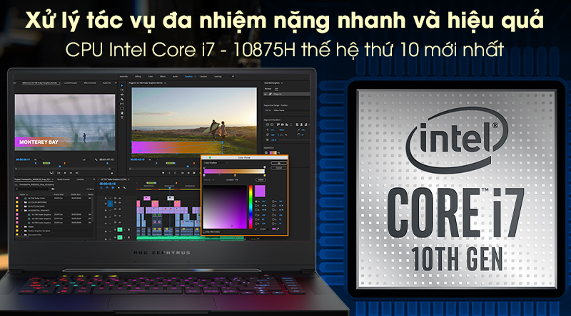Laptop Asus Rog Zephyrus GU502LU i7 10750H/16GB/512GB/240Hz 3ms/6GB GTX1660Ti/Balo/Chuột/Win10 (AZ006T)