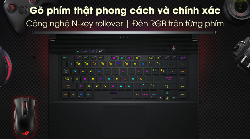 Laptop Asus Rog Zephyrus GU502LU i7 10750H/16GB/512GB/240Hz 3ms/6GB GTX1660Ti/Balo/Chuột/Win10 (AZ006T)