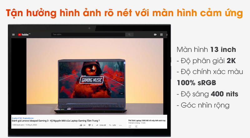 Màn hình Lenovo Yoga Duet 7 có kích thước 13 inch Màn hình Lenovo Yoga Duet 7 có kích thước 13 inch