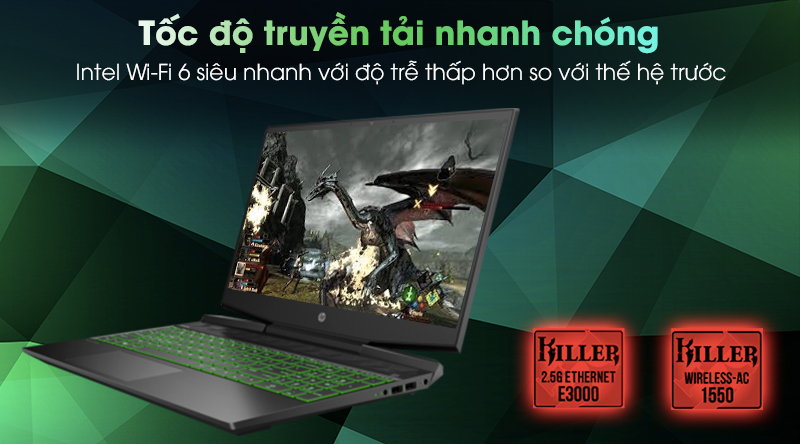 Laptop HP Palivion Gaming 15 dk1072TX (1K3U9PA) - Wifi 6