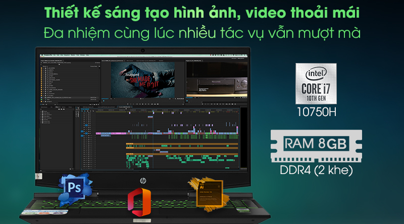 Laptop HP Palivion Gaming 15 dk1074TX i7 10750H/8GB/512GB/4GB GTX1650/Win10 (1K3U8PA)