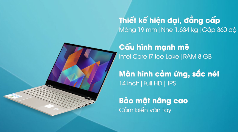 Laptop HP Pavilion x360 14 dw0063TU i7 1065G7/8GB/512GGB/Touch/Pen/Office 2019/Win10 (19D54PA)