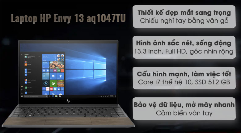 Laptop HP Envy 13 aq1047TU i7 10510U/8GB/512GB/Win10 (8XS69PA)
