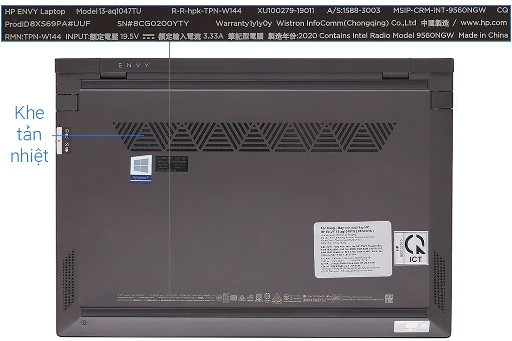 Laptop HP Envy 13 aq1047TU i7 10510U/8GB/512GB/Win10 (8XS69PA) Màu Đen
