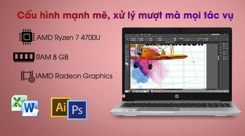 Laptop HP ProBook 455 G7 R7 4700U/8GB/512GB/Win10 (1A1B1PA)