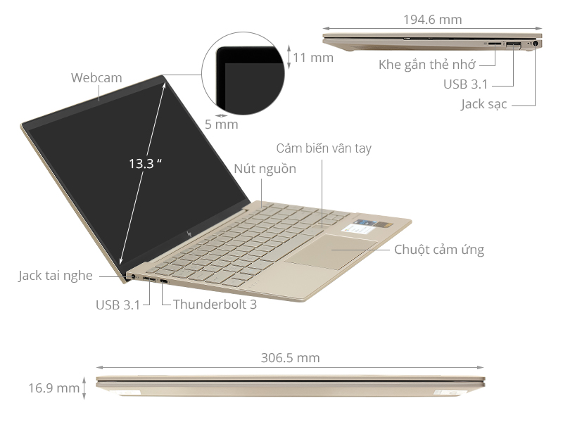 HP Envy 13 ba1031TU i7 1165G7/16GB/1TB SSD/Office H&S2019/Win10 (2K0B7PA)