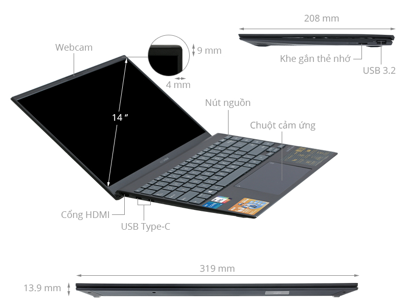 ASUS ZenBook UX425EA: Core i5 Gen11/8G/512G/14in FHD IPS/còn BH 2th !! - 7