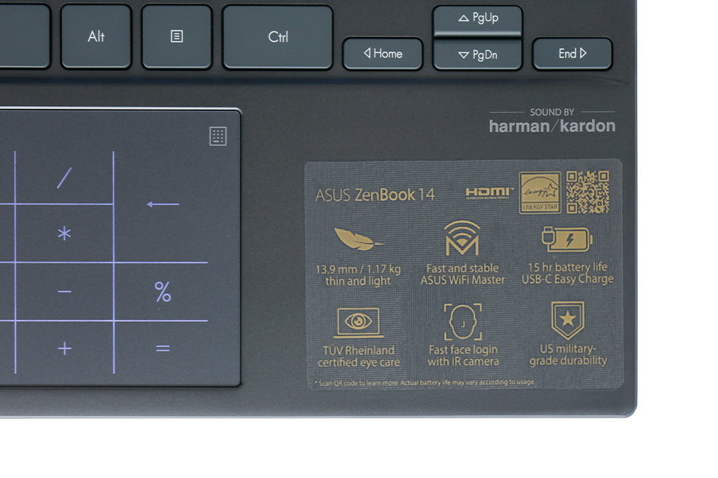 Laptop Asus ZenBook UX425EA i5 1135G7/8GB/512GB/Cáp/Túi/Win10 (BM069T) Màu Xám
