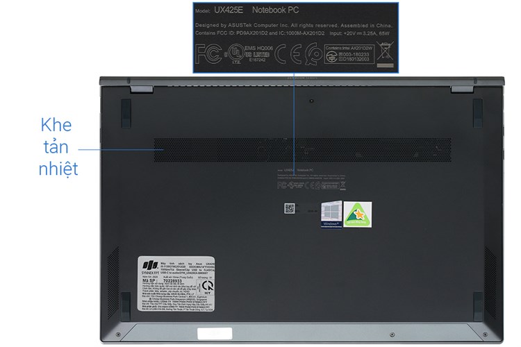 Laptop Asus ZenBook UX425EA i5 1135G7/8GB/512GB/Cáp/Túi/Win10 (BM069T) Màu Xám