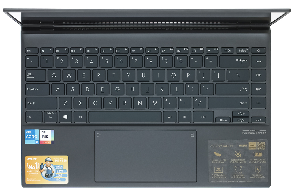 Laptop Asus ZenBook UX425EA i5 1135G7/8GB/512GB/Cáp/Túi/Win10 (BM069T) Màu Xám