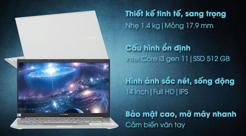 Laptop Asus VivoBook A415EA i3 1115G4/4GB/512GB/Win10 (EB317T)