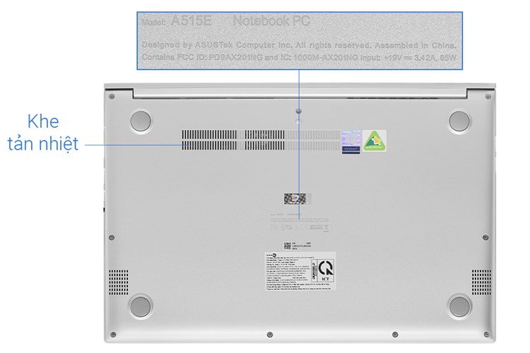 Laptop Asus VivoBook A515EA i3 1115G4/8GB/512GB/Win10 (BQ497T) Màu Bạc