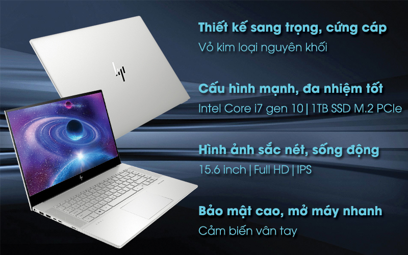 Laptop HP Envy 15 ep0145TX i7 10750H/16GB/1TB SSD/6GB GTX 1660Ti Max-Q/Office H&S2019/Touch/Win10 (231V7PA)