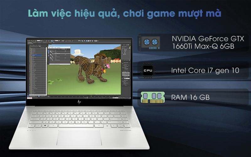 Laptop HP Envy 15 ep0145TX i7 10750H/16GB/1TB SSD/6GB GTX 1660Ti Max-Q/Office H&S2019/Touch/Win10 (231V7PA)