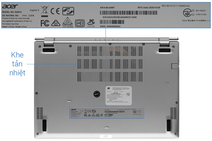 Laptop Acer Aspire 5 A514 54 33WY i3 1115G4/4GB/256GB/Win10 (NX.A23SV.00J) Màu Bạc