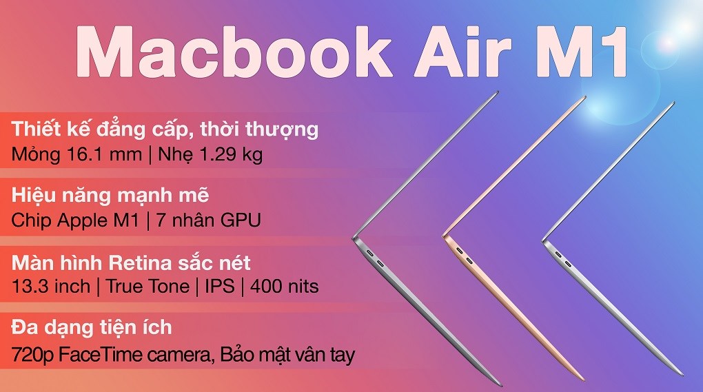 MacBook Air M1 2020 8GB 7-core GPU - Chính hãng, trả góp 0%
