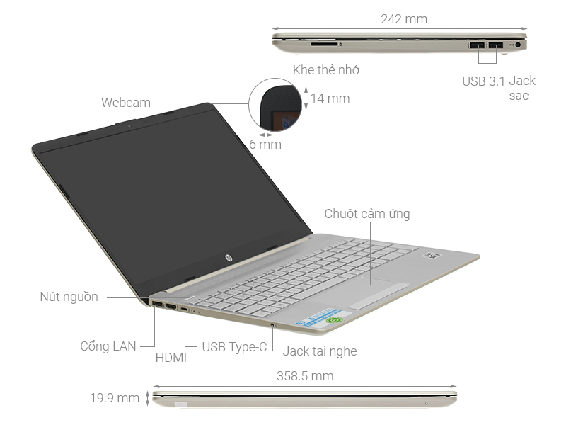 HP 15s du1103TU i5 10210U/8GB/512GB/Win10 (2W7J7PA)