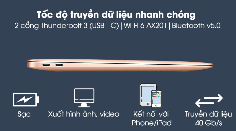 Apple Macbook Air 2020 (MGNE3SA/A) - Kết nối 