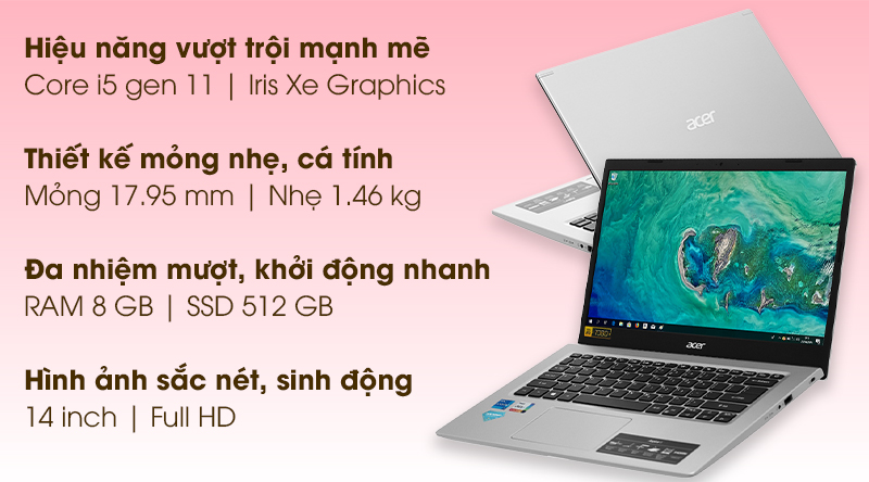 Laptop Acer Aspire A514 54 51VT i5 1135G7/8GB/512GB/Win10 (NX.A23SV.004)