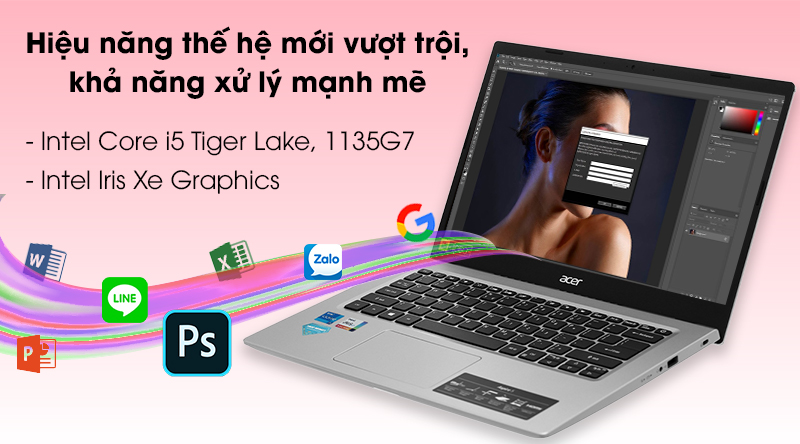 Laptop Acer Aspire A514 54 51VT i5 1135G7/8GB/512GB/Win10 (NX.A23SV.004)