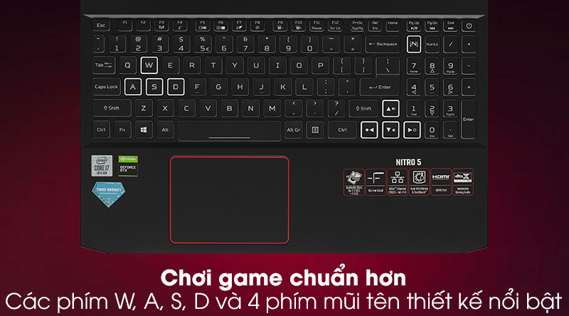 Laptop Acer Nitro 5 Gaming A515 55 72R2 i7 10870H/8GB/512GB/144Hz/4GB GTX1650Ti/Win10 (NH.Q7NSV.005)