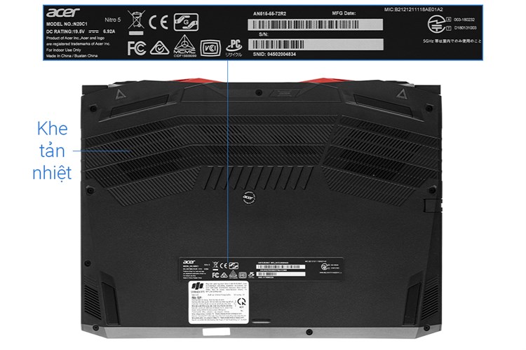Laptop Acer Nitro 5 Gaming A515 55 72R2 i7 10870H/8GB/512GB/144Hz/4GB GTX1650Ti/Win10 (NH.Q7NSV.005) Màu Đen