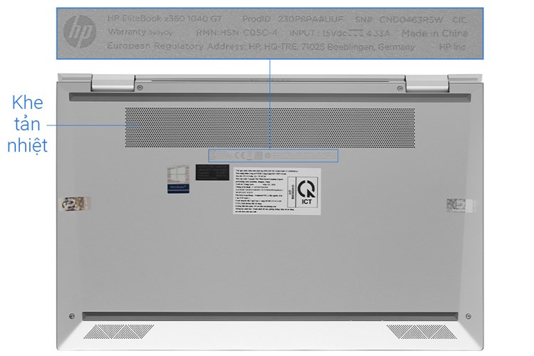 Laptop HP EliteBook X360 1040 G7 i7 10710U/16GB/512GB+32GB/Pen/Touch/Win10 Pro (230P8PA) Màu Bạc