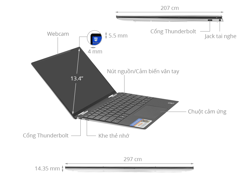 Dell XPS 13 9310 i5 1135G7/8GB/256GB/Touch/Win10 (70231343)