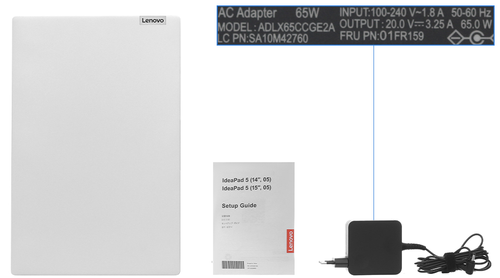 Bộ sản phẩm gồm: Sách hướng dẫn, Thùng máy, Sạc Laptop Lenovo