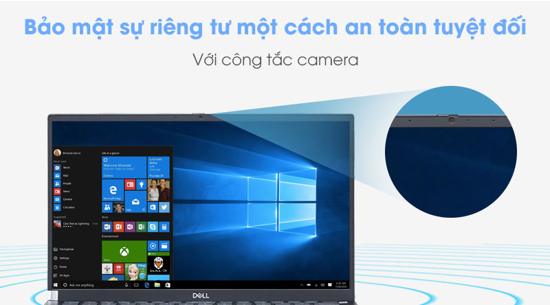 Ngoài ra, laptop còn hỗ trợ công tắc khóa camera