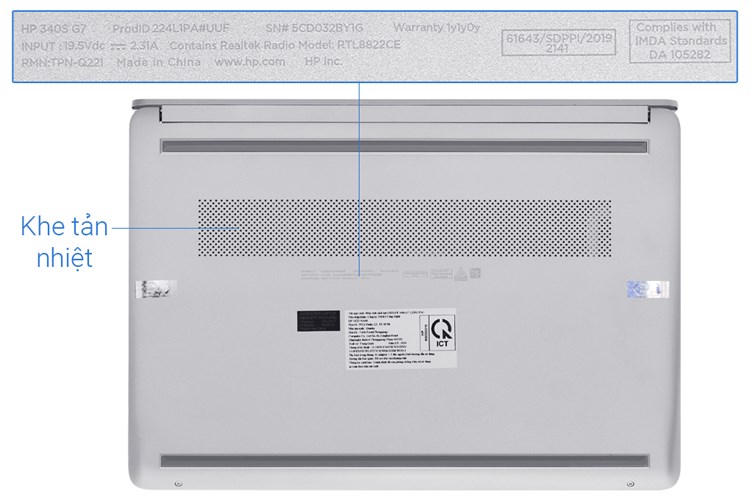 Laptop HP 340s G7 i3 1005G1/4GB/512GB/Win10 (224L1PA) Màu Xám