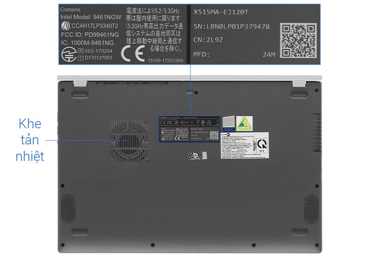 Laptop Asus VivoBook X515MA N5030/4GB/512GB/Win10 (EJ120T) Màu Bạc